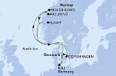 Kiel,Copenhagen,Hellesylt,Molde Fjord,Flaam,Kiel