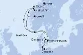Copenhagen,Hellesylt,Alesund,Flaam,Kiel,Copenhagen