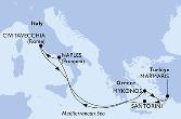 Civitavecchia,Mykonos,Marmaris,Santorini,Naples,Civitavecchia