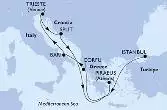 Istanbul,Corfu,Bari,Trieste,Split,Piraeus