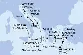Bari,Trieste,Split,Piraeus,Kusadasi,Heraklion,Katakolon,Naples