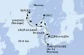 Copenhagen,Warnemunde,Sandnes,Bergen,Kristiansand,Oslo,Copenhagen