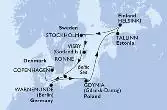 Warnemunde,Gdynia,Tallinn,Helsinki,Stockholm,Stockholm,Visby,Ronne,Copenhagen