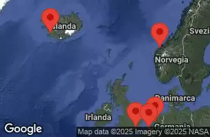 NORWEGIAN PRIMA - trasa 10 nocy podróż z: REYKJAVIK, ICELAND w dniu 24/07/2025 -  ICELAND, NORWAY, NETHERLANDS, BELGIUM, GREAT BRITAIN