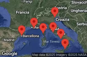 RCC BRILLIANCE OF THE SEAS - trasa 7 nocy podróż z: BARCELONA, SPAIN w dniu 11/05/2026 - BARCELONA, SPAIN, PROVENCE (TOULON), FRANCE, AJACCIO, CORSICA, Civitavecchia, Italy, Naples, Capri, Italy, Sicily, Messina, Italy, CRUISING, Venice, Ravenna, Italy