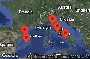 RCC LEGEND OF THE SEAS - trasa 7 nocy podróż z: CIVITAVECCHIA, ITALY w dniu 20/08/2026 - Civitavecchia, Italy, Naples, Capri, Italy, CRUISING, BARCELONA, SPAIN, PALMA DE MALLORCA, SPAIN, Florence, Pisa, La Spezia, Italy