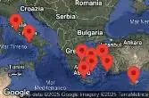 Civitavecchia, Italy, NAPLES, CAPRI, ITALY, CRUISING, SANTORINI, GREECE, EPHESUS (KUSADASI), TURKEY, RHODES, GREECE, LIMASSOL, CYPRUS, MYKONOS, GREECE, ATHENS (PIRAEUS), GREECE, CHANIA (SOUDA), CRETE, GREECE