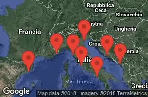 BARCELONA, SPAIN, NICE (VILLEFRANCHE), FRANCE, FLORENCE/PISA(LIVORNO),ITALY, CIVITAVECCHIA, ITALY, AMALFI COAST (SALERNO) -ITALY, CRUISING, VENICE, ITALY, SPLIT CROATIA, KOTOR, MONTENEGRO