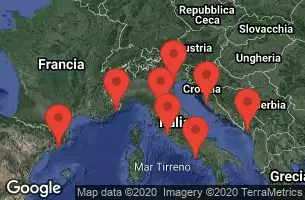 BARCELONA, SPAIN, NICE (VILLEFRANCHE), FRANCE, FLORENCE/PISA(LIVORNO),ITALY, Civitavecchia, Italy, NAPLES/CAPRI, ITALY, CRUISING, KOTOR, MONTENEGRO, VENICE, ITALY, ZADAR, CROATIA
